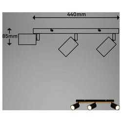 Briloner TIB 2172034 stropní lampa LED GU10 9 W černá, dřevo