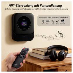 August SE15B MP3 přehrávač černá Bluetooth, reproduktor