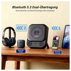 August SE15B MP3 přehrávač černá Bluetooth, reproduktor