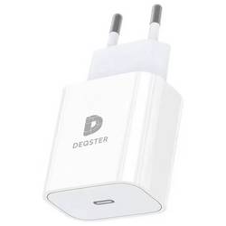 Deqster 30W USB-C Charger EU-Plug, 30 Watt, Whi USB nabíječka, Rychlonabíječka, USB-C®, 30 W, bílá