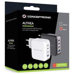 Conceptronic ALTHEA18B 100W 4-Port GaN USB PD Charger USB nabíječka, USB A, 3x USB-C®, černá