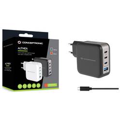 Conceptronic ALTHEA18B 100W 4-Port GaN USB PD Charger USB nabíječka, USB A, 3x USB-C®, černá
