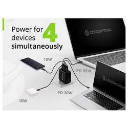 Conceptronic ALTHEA18B 100W 4-Port GaN USB PD Charger USB nabíječka, USB A, 3x USB-C®, černá