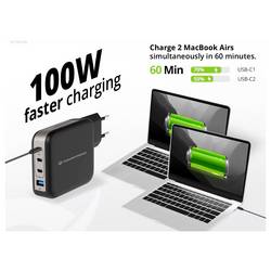 Conceptronic ALTHEA18B 100W 4-Port GaN USB PD Charger USB nabíječka, USB A, 3x USB-C®, černá