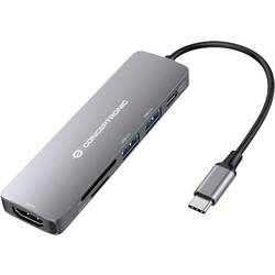 Conceptronic USB-C® dokovací stanice DONN11G 6-in-1 USB 3.2 Gen 1 Docking Sta vč. funkce nabíjení, napájení USB-C®