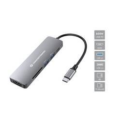 Conceptronic USB-C® dokovací stanice DONN11G 6-in-1 USB 3.2 Gen 1 Docking Sta vč. funkce nabíjení, napájení USB-C®