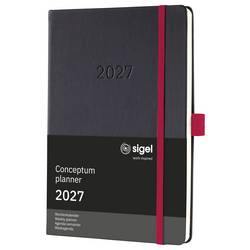 Sigel C2708 týdenní kalendář Conceptum 2027 Hardcover DIN A5 černá, červená 192 Seiten 1 ks
