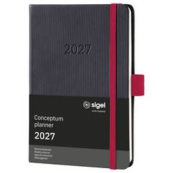 Sigel C2709 týdenní kalendář Conceptum 2027 Hardcover DIN A6 černá, červená 176 Seiten 1 ks