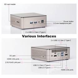 GEEKOM mini PC (HTPC) A5 AMD Ryzen 5 7530U 4.5 GHz 16 GB RAM 512 GB SSD AMD Grafika Radeon Win 11 Pro Mini A5