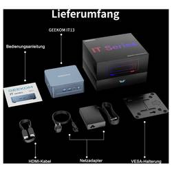 GEEKOM mini PC (HTPC) IT13 2026 Edition Intel® Core™ Ultra 7 (Series 3) 356H 4.7 GHz 32 GB RAM 1 TB SSD Intel UHD grafika Win 11 Pro Mini IT13-1, Intel U7-356H