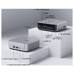 GEEKOM mini PC (HTPC) A6 AMD Ryzen 7 6800 4.7 GHz 16 GB RAM 1 TB SSD AMD Radeon 680M Win 11 Pro Mini A6-1, AMD Ryzen 7 6800 16 GB + 1T