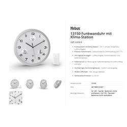 Mebus 13150 DCF rádiové hodiny 30 cm , hliník