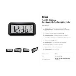 Mebus 14116 DCF rádiové hodiny 42 cm x 20 cm x 3 cm, černá, velký displej