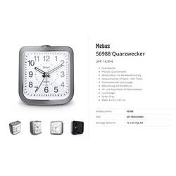 Mebus 56988 Quartz budík šedá