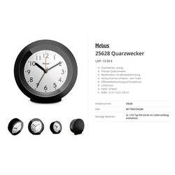 Mebus 25628 Quartz budík černá