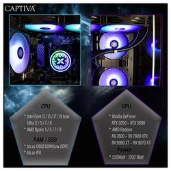 Captiva Gaming PC Highend Gaming AMD Ryzen 7 5700X 12 GB RAM 1 TB SSD Nvidia NVIDIA GeForce RTX 5070 12 GB GDDR7 90031