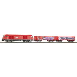 PIKO 57033 Startovací set kids nákladní vlak Rh 2016 ÖBB H0 se dvěma otevřenými nákladními vozy Eaos