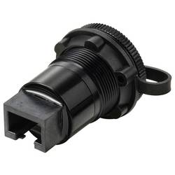 TRU COMPONENTS TC-14378440, vestavěná zásuvka, zásuvka, černá, 1 ks