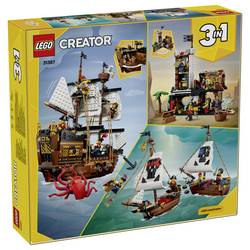 31387 LEGO® CREATOR Piratská loď přestavitelná v Burgu nebo dvojité lodi; stavebnice s 5 minifigurami