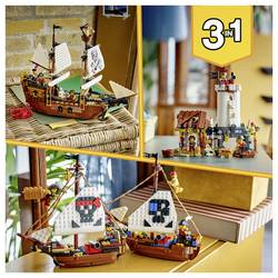 31387 LEGO® CREATOR Piratská loď přestavitelná v Burgu nebo dvojité lodi; stavebnice s 5 minifigurami