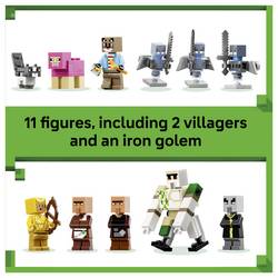 21596 LEGO® MINECRAFT Útok Magiers na vesnici; stavebnice pro hru s 11 hráči z videoher (obyvatelé vesnice, ledové gény atd.)