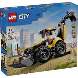 60480 LEGO® CITY Žlutý bagrovací nakladač; stavební vozidlo s fungujícími čelním a zadním lopatkami