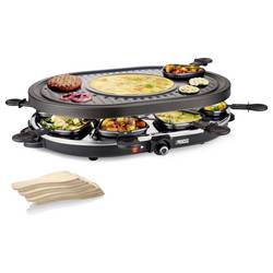 Princess 01.162700.01.001 raclette gril 8 pánví, nepřilnavý povlak černá, nerezová ocel