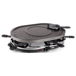 Princess 01.162700.01.001 raclette gril 8 pánví, nepřilnavý povlak černá, nerezová ocel