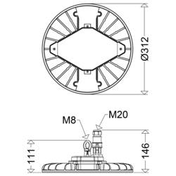 Schuch 3410 L100B D 840 341000011 LED závěsný lustr LED 65 W šedá