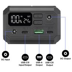 VOLTCRAFT VC-2700 powerbanka Li-Ion, 27000 mAh, Power Delivery 3.0, Power Delivery 2.0, PPS, Rychlé nabíjení, černá, Možnost současného nabíjení a vybíjení,