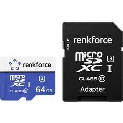 Renkforce RFmSD64 paměťová karta microSDXC 64 GB A1 Application Performance Class, v30 Video Speed Class vč. SD adaptéru, výkonnostní standard A1