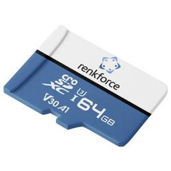 Renkforce RFmSD64 paměťová karta microSDXC 64 GB A1 Application Performance Class, v30 Video Speed Class vč. SD adaptéru, výkonnostní standard A1
