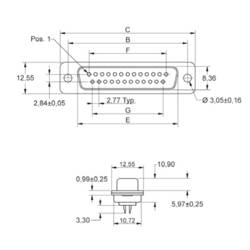 encitech DB15-SP 2101-0180-02 D-SUB kolíková lišta 180 ° Pólů: 15 pájecí kalíšek 1 ks Tray