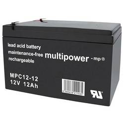 multipower MPC12-12 117749 olověný akumulátor 12 V 12 Ah olověný se skelným rounem (š x v x h) 98 x 98 x 151 mm plochý konektor 6,35 mm odolné proti více