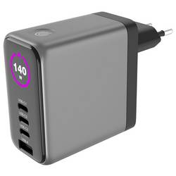 VOLTCRAFT UC-140W01 USB nabíječka, GaN, USB Power Delivery (USB-PD) , Rychlonabíječka, 1x USB A , 3x USB-C®, 140 W, Dodávka energie, černá
