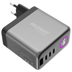 VOLTCRAFT UC-140W01 USB nabíječka, GaN, USB Power Delivery (USB-PD) , Rychlonabíječka, 1x USB A , 3x USB-C®, 140 W, Dodávka energie, černá