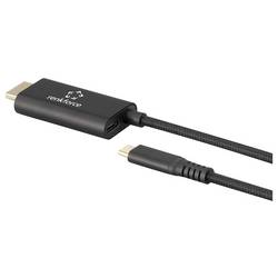 Renkforce USB-C® / HDMI kabel USB-C ® zástrčka, Zástrčka HDMI-A, USB-C ® zásuvka 1.00 m černá RF-7116128 s nabíjecí zásuvkou , 4K UHD Kabel pro displeje USB-C®