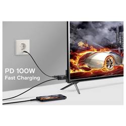 Renkforce USB-C® / HDMI kabel USB-C ® zástrčka, Zástrčka HDMI-A, USB-C ® zásuvka 1.00 m černá RF-7116128 s nabíjecí zásuvkou , 4K UHD Kabel pro displeje USB-C®
