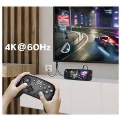 Renkforce USB-C® / HDMI kabel USB-C ® zástrčka, Zástrčka HDMI-A, USB-C ® zásuvka 1.00 m černá RF-7116128 s nabíjecí zásuvkou , 4K UHD Kabel pro displeje USB-C®