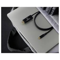 Renkforce USB-C® / HDMI kabel USB-C ® zástrčka, Zástrčka HDMI-A, USB-C ® zásuvka 1.00 m černá RF-7116128 s nabíjecí zásuvkou , 4K UHD Kabel pro displeje USB-C®