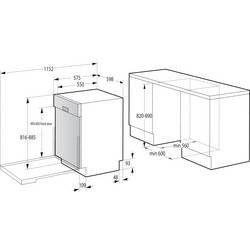 Gorenje GI642E90X vestavná myčka 598 mm Energetická třída (EEK2021): E (A - G) částečně lze vestavět nerezová ocel