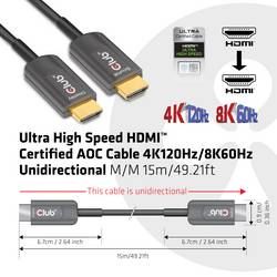 club3D HDMI kabel USB-C ® zástrčka 15 m černá CAC-1377 AOC (aktivní optický kabel) HDMI kabel