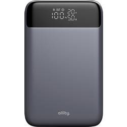 Allity APB-200 powerbanka Li-Pol, 10000 mAh, Dodávka energie, Quick Charge, USB-A, USB-C®, šedá, Indikátor stavu