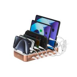 4Smarts Stolní nabíječka, USB Power Delivery (USB-PD) , USB A, USB-C®, Lightning, microUSB, 100 W, Quick Charge, Dodávka energie, bílá, měděná