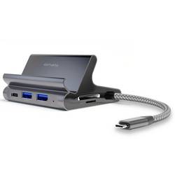 4Smarts Stolní nabíječka, USB Power Delivery (USB-PD) , 2x USB A, 2x USB-C®, HDMI®, slot pro micro SD karty, RJ45, slot na SD karty, 100 W, Dodávka energie,