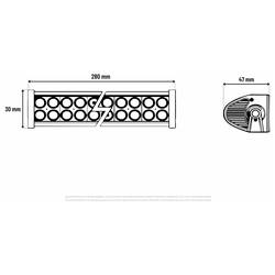 KAMAR pracovní světlomet, dálkový světlomet 12 V/DC, 24 V/DC LB0075 (š x v x h) 280 x 30 x 47 mm 1600 lm