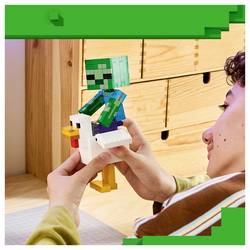 21582 LEGO® MINECRAFT Hračky slepičí; pokojové deko videohry s zombie, kuřemi a kuřaty; zařízení na sběr a vystavování; dárek pro hráče od 9 let