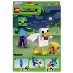 21582 LEGO® MINECRAFT Hračky slepičí; pokojové deko videohry s zombie, kuřemi a kuřaty; zařízení na sběr a vystavování; dárek pro hráče od 9 let