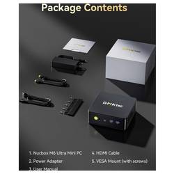 GMKtec mini PC (HTPC) M6 Ultra-1 AMD Ryzen 5 7640HS (16+1TB) AMD Ryzen 5 7640HS 5.0 GHz 16 GB RAM 1 TB SSD AMD Radeon™ 760M Win 11 Pro M6 Ultra-1 AMD Ryzen 5