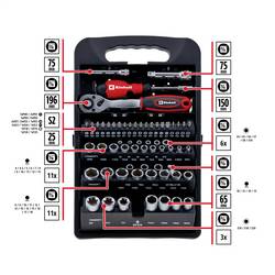 Einhell 372450 sada bitů, 61dílná, plochý, PH, PZ, profil T